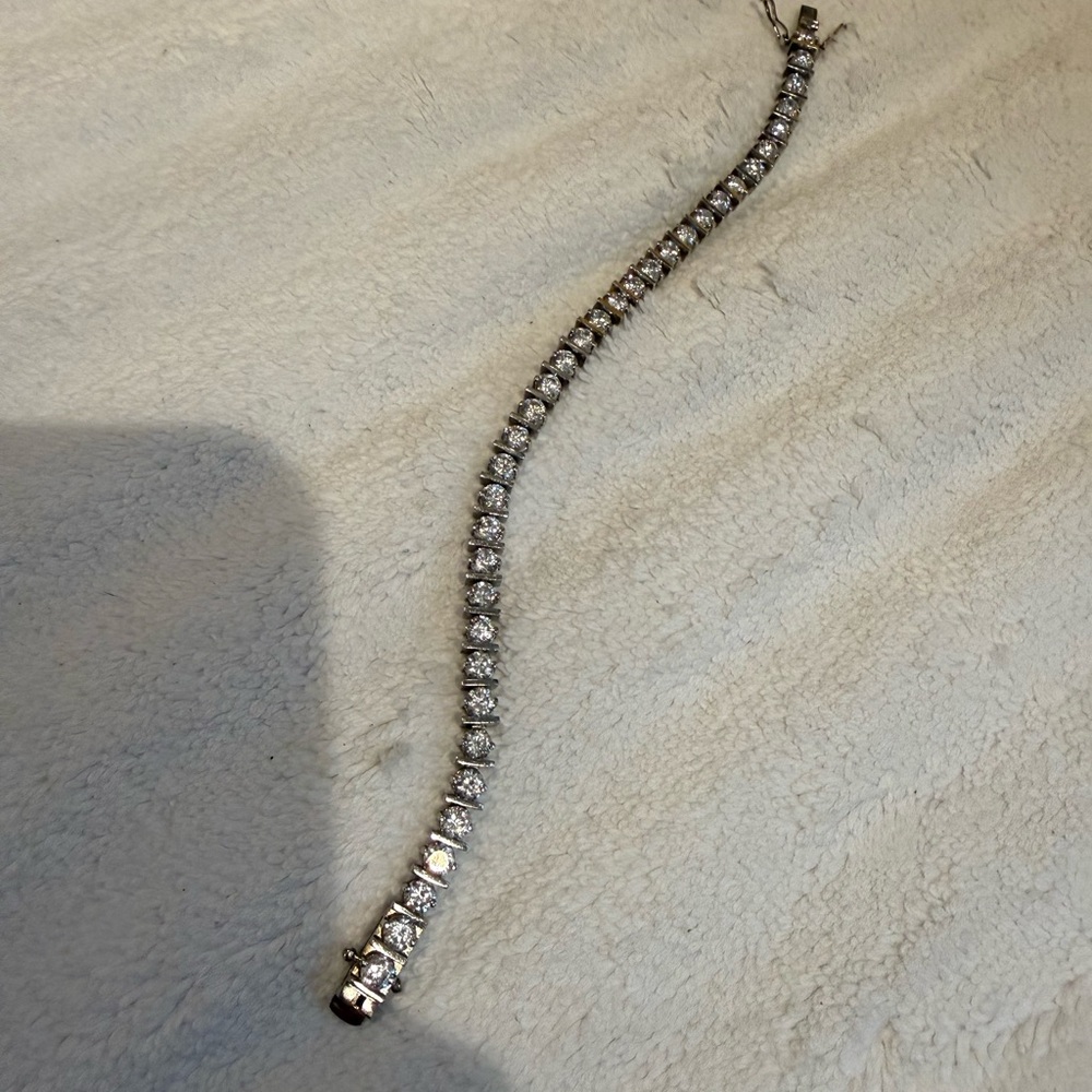 Nordstrom Sterling Silver Tennis Bracelet with Cubic Zirconia- Women's Jewelry - Picture 2 of 8